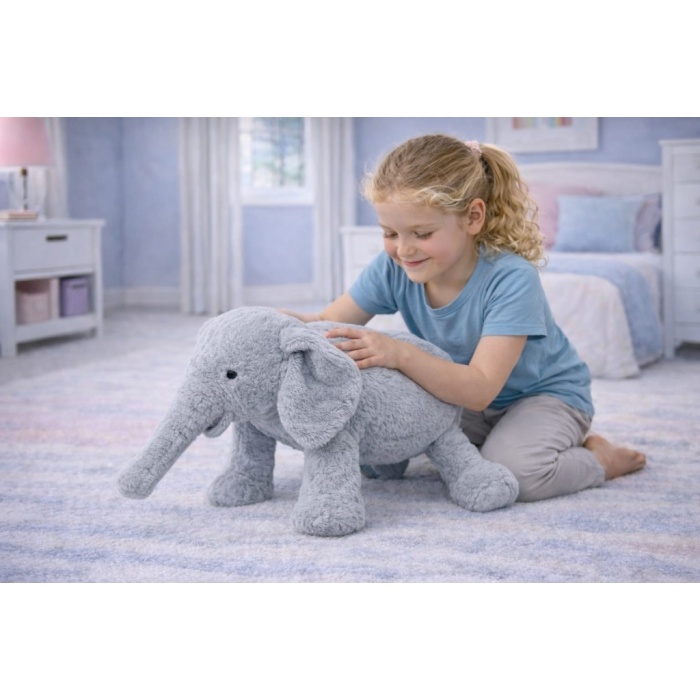 PL62492 - PELUŞ YATAN FİL 65 CM 3 AST (Lisinya)