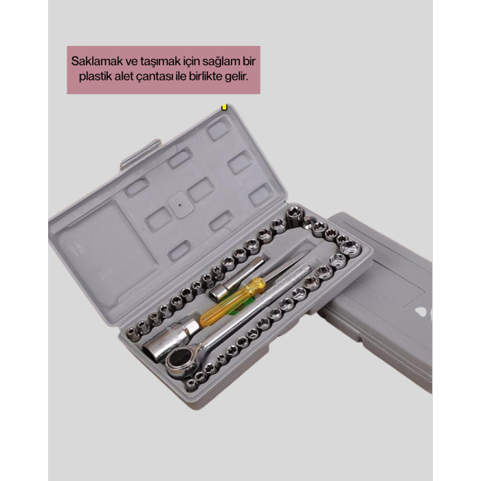 Çok Amaçlı 40 Parça Lokma Anahtar Takımı Korozyona Dayanıklı Çelik - Lisinya