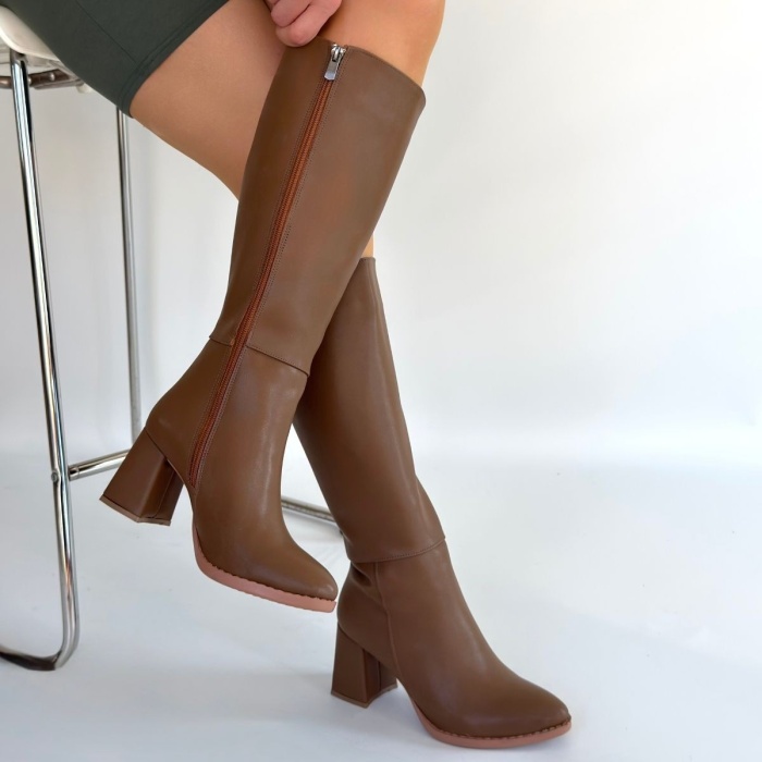 Morena Vizon Cilt BejTopuklu Çizme - Lisinya