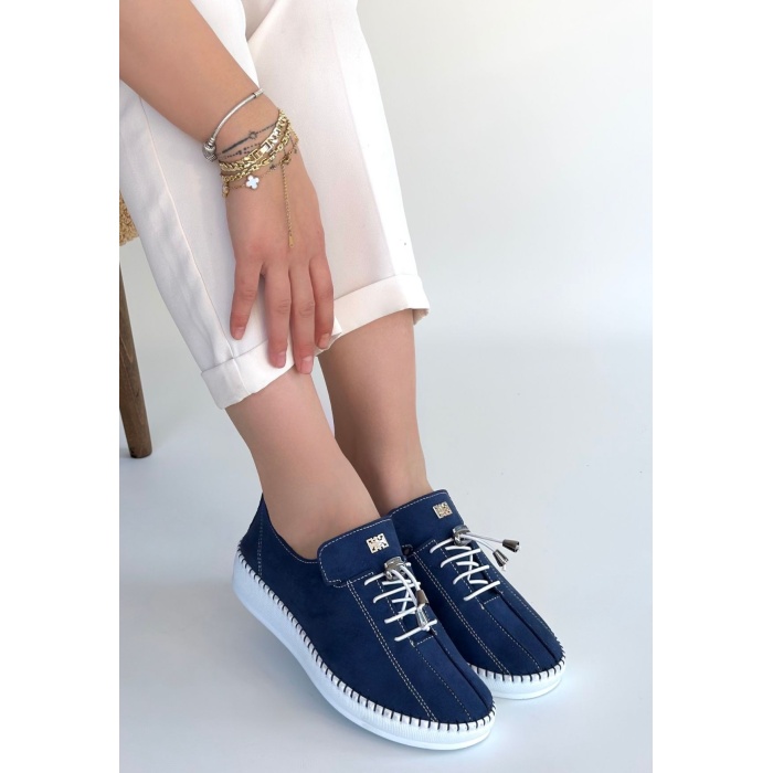 Warte Lacivert Süet Bağcıklı Spor Ayakkabı - Lisinya