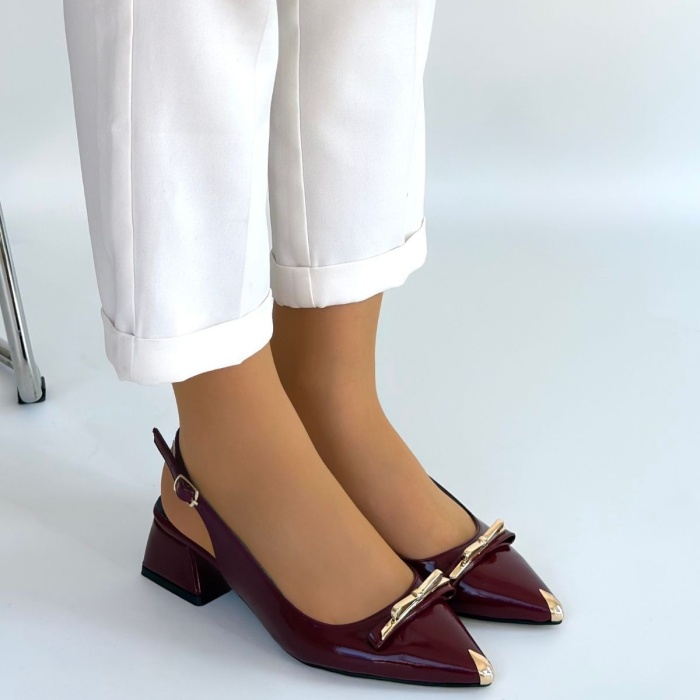 Ricy Bordo Rugan Topuklu Ayakkabı - Lisinya