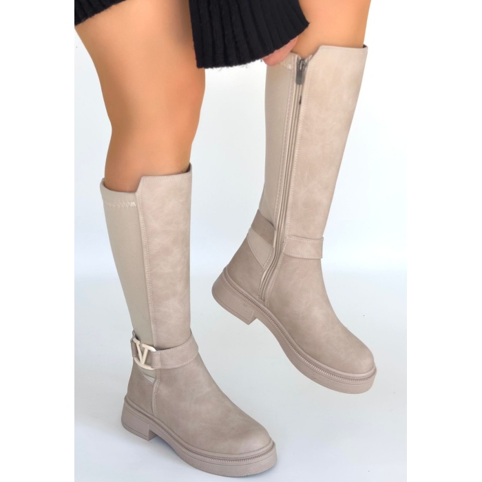 Diona Bej Nubuk Çizme - Lisinya