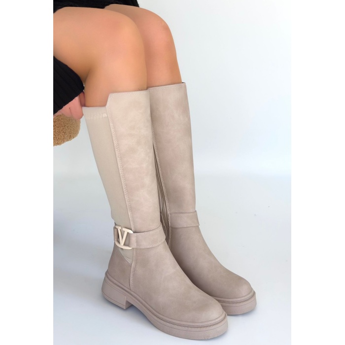 Diona Bej Nubuk Çizme - Lisinya