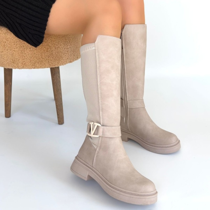 Diona Bej Nubuk Çizme - Lisinya