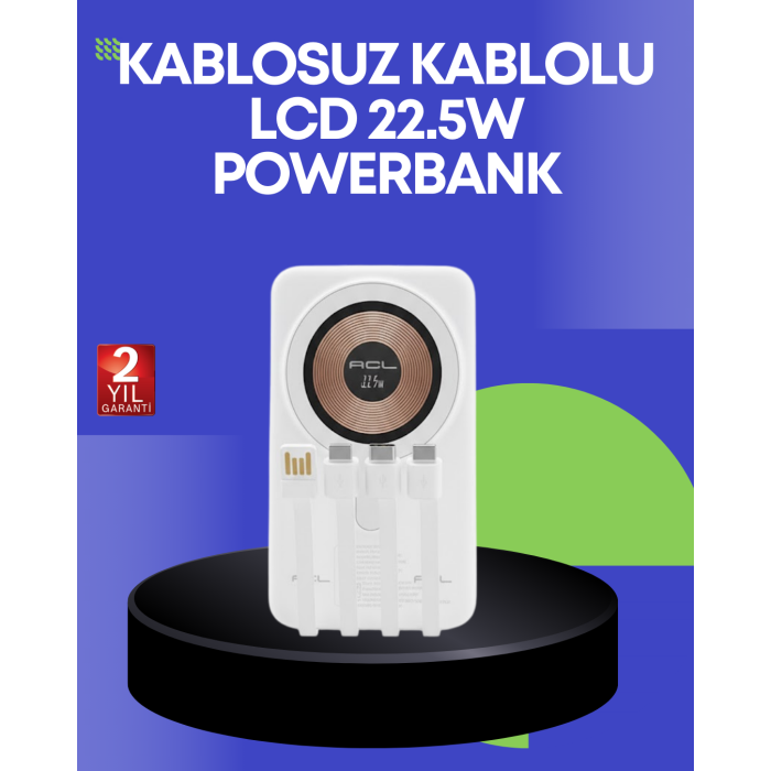 Çoklu Kablo Çıkışlı Taşınabilir Powerbank Kompakt Tasarım - Lisinya