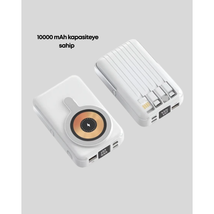 Manyetik Kablosuz Powerbank 22.5W Hızlı Şarj LCD Ekranlı - Lisinya