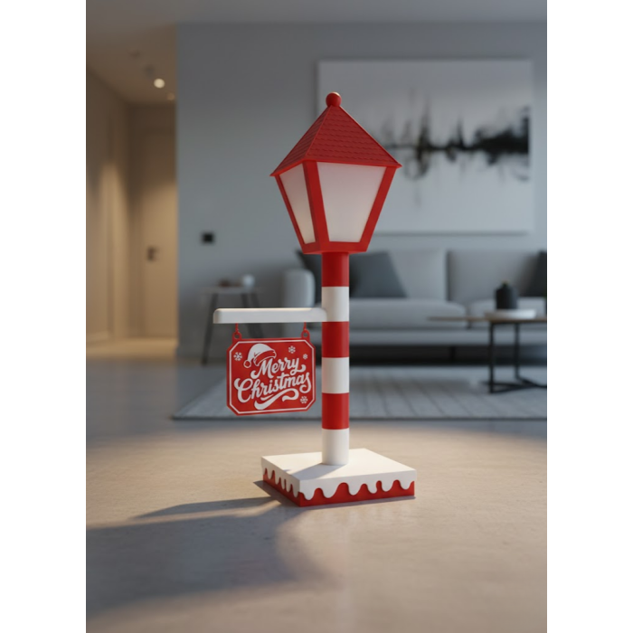 Noel Temalı Tabelalı Lamba Dekoratif Aydınlatma Yılbaşı Süsü - Lisinya