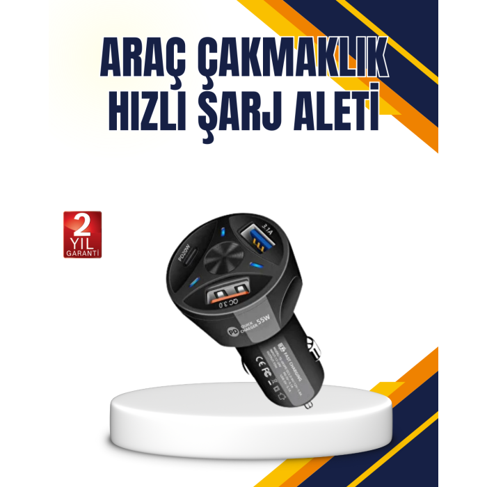 Polygold Quick Charger 55W Araç Şarj Cihazı PD USB C Destekli - Lisinya
