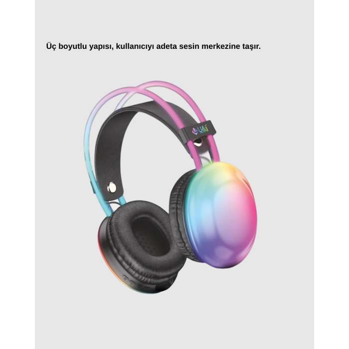 Ergonomik RGB Bluetooth Kulaklık 3D Ses - Lisinya