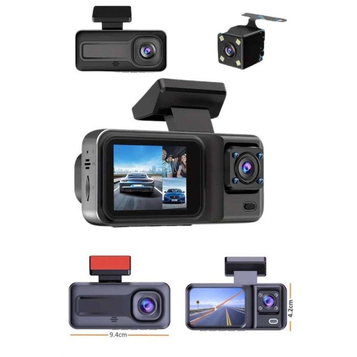 DVR Araç İçi Kamera Ön ve İç Kamera 2 İnç Ekranlı Çift Kamera - Lisinya