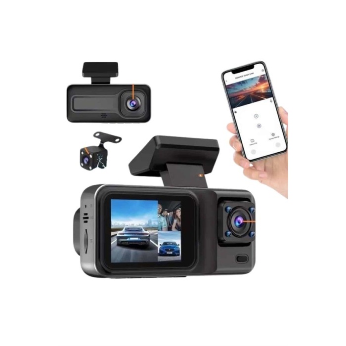 DVR Araç İçi Kamera Ön ve İç Kamera 2 İnç Ekranlı Çift Kamera - Lisinya