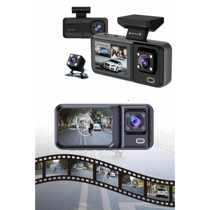 Ön ve Arka Kameralı 2 İnç 1080P Full HD DVR Araç İçi Ekran - Lisinya