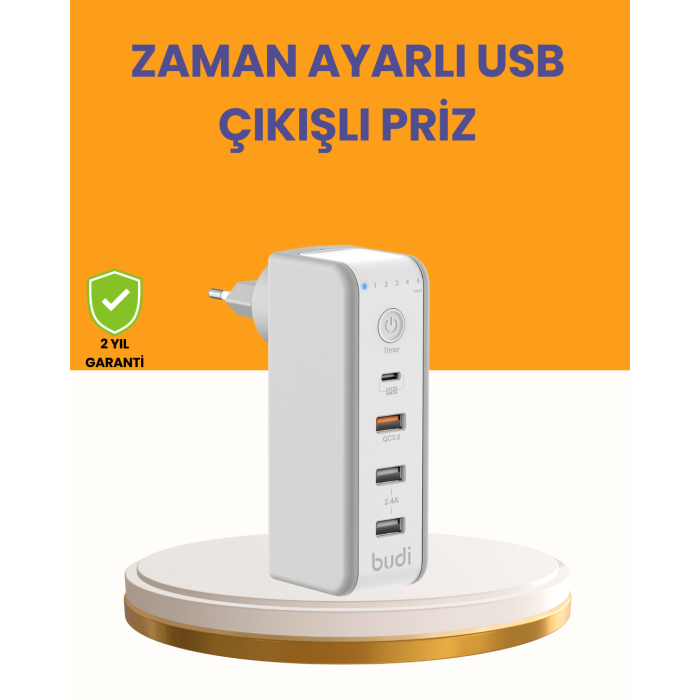 Zaman Kontrollü Şarj Cihazı 30W Hızlı Şarj ve Çoklu USB Çıkışı - Lisinya