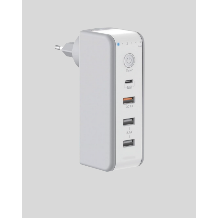 Zaman Kontrollü Şarj Cihazı 30W Hızlı Şarj ve Çoklu USB Çıkışı - Lisinya