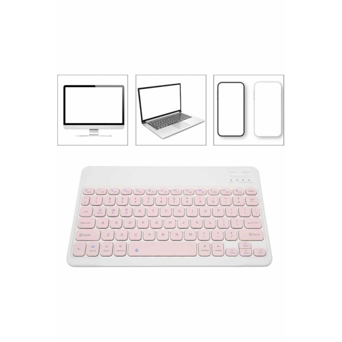 Bluetooth Şarj Edilebilir Mini Q Klavye Kablosuz Taşınabilir - Lisinya