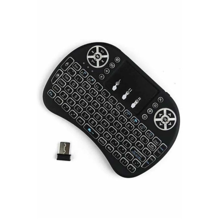 Kablosuz Türkçe Q Klavye RGB Işıklı Televizyon Ps3 Dokunmatik Mouse - Lisinya