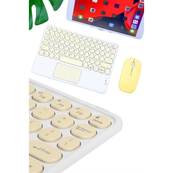 Touchpad Tüm Cihazlara Uyumlu Bluetooth Klavye Touchpad Slim Kablosuz Wifi Q Klavye - Lisinya