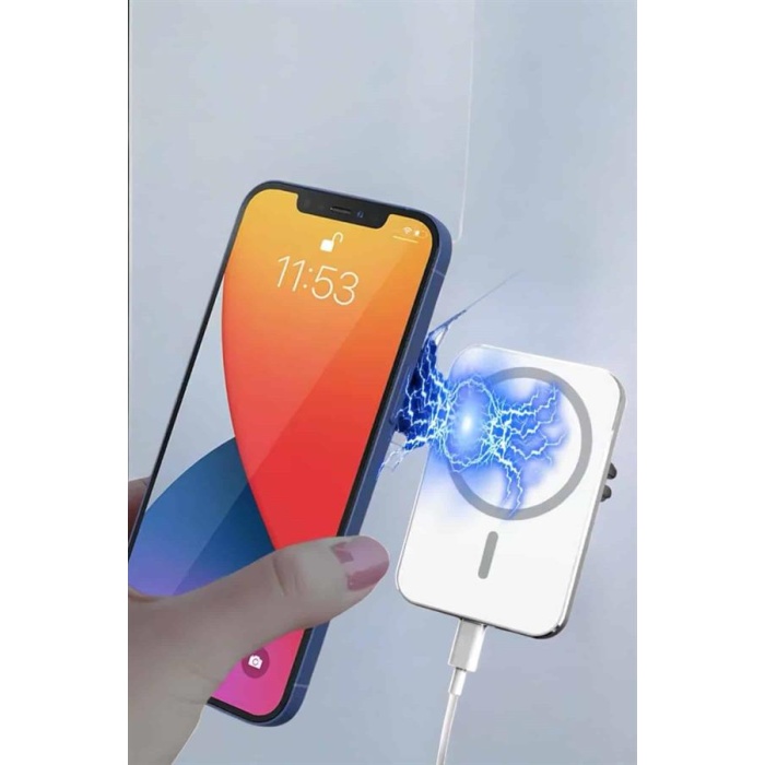 araç uyumlu Kablosuz 15W Taşınabilir Şarj Aleti Çift Kablo - Lisinya