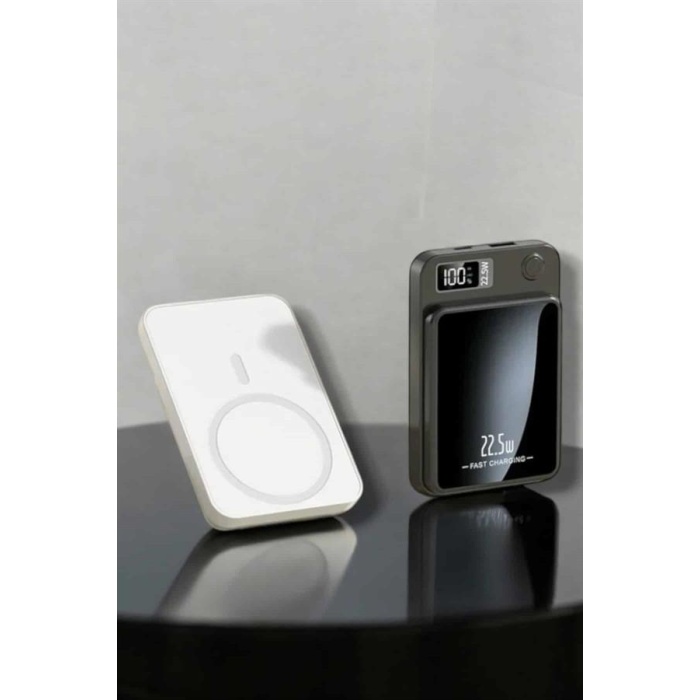 iOS Uyumlu 22.5W Hızlı Şarj Magsafe Powerbank Dijital Göstergeli 10.000 mAh - Lisinya