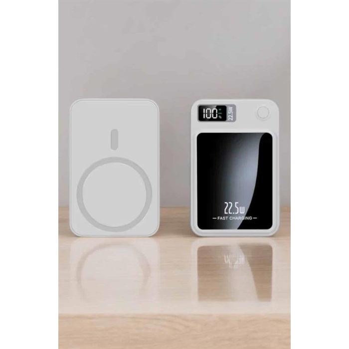 iOS Uyumlu 22.5W Hızlı Şarj Magsafe Powerbank Dijital Göstergeli 10.000 mAh - Lisinya