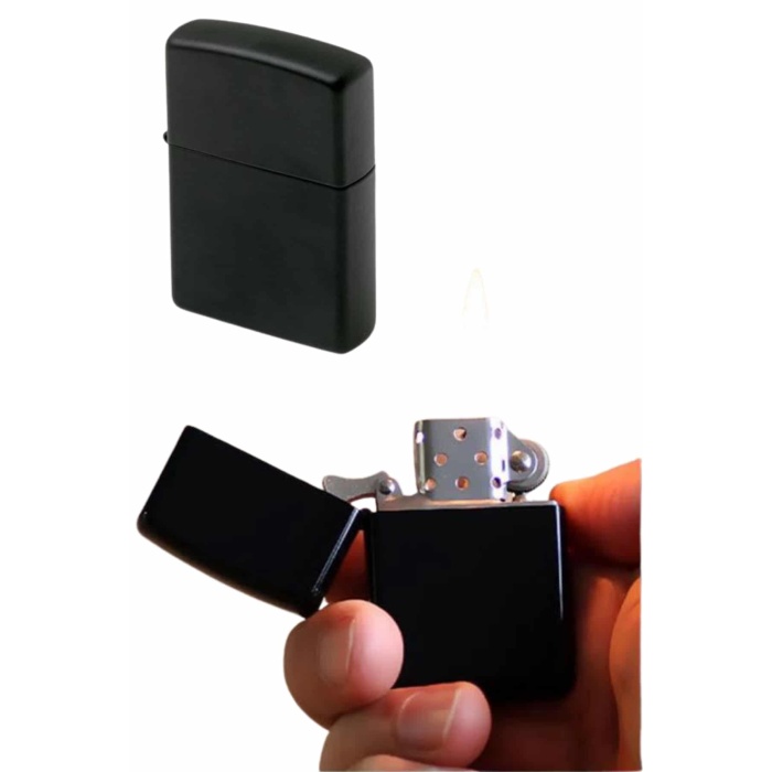 Erkeklere Özel Hediyelik Eşya Zippo Metalik Benzinli Çakmak Doldurulabilir - Lisinya