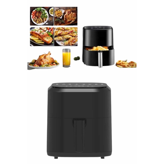 4L Airfryer Hazneli Hava Fritözü Yağsız Fritöz Taşınabilir Fırın İşlevi Gören Pratik - Lisinya