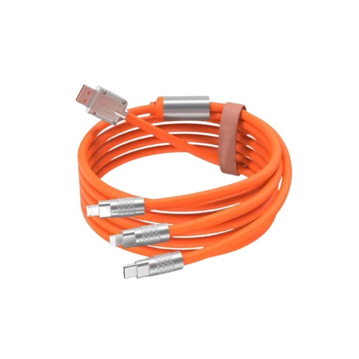 Çoklu Şarj Kablosu USB Type-C İOS Uyumlu 120W Hızlı Şarj Kablosu - Lisinya