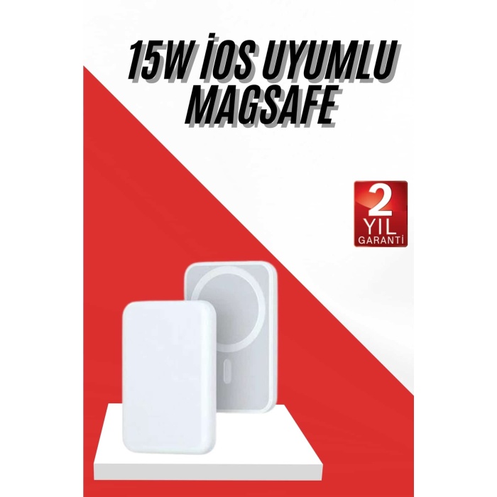 İOS Uyumlu Magsafe Kablosuz 15w Şarj Powerbank Magesafe - Lisinya