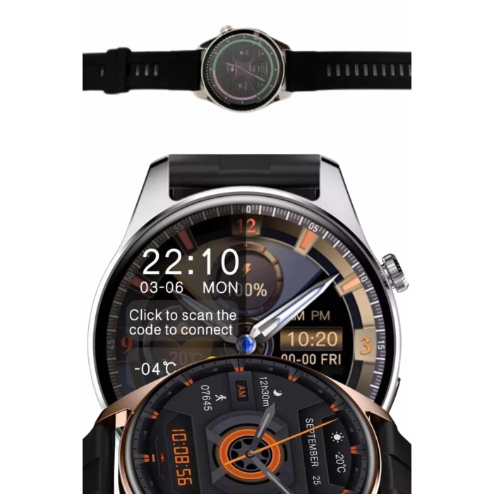 Yuvarlak Kasa 46mm Akıllı Saat Android Ve IOS Uyumlu Uyku ve Sağlık Takibi - Lisinya