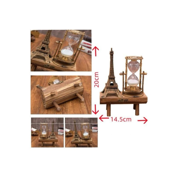 Masa Biblosu Dekoratif Süs Kum Saati Eyfel Kulesi Hediyelik Kum Saati - Lisinya