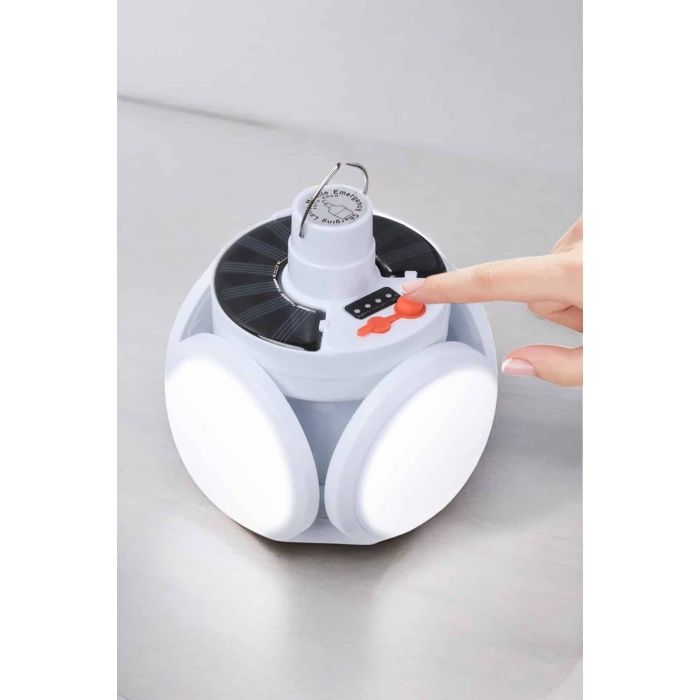 Katlanabilir Taşınabilir Kamp Lambası Işıldak Beyaz Işık Güneş Enerjili Solar Aydınlatma - Lisinya