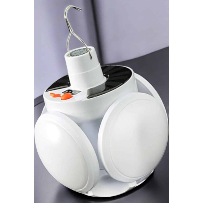 Güneş Enerjili Solar Aydınlatma Kamp Çadır Lambası Şarjlı Ampül Led Şarjlı El Feneri Işıldak - Lisinya