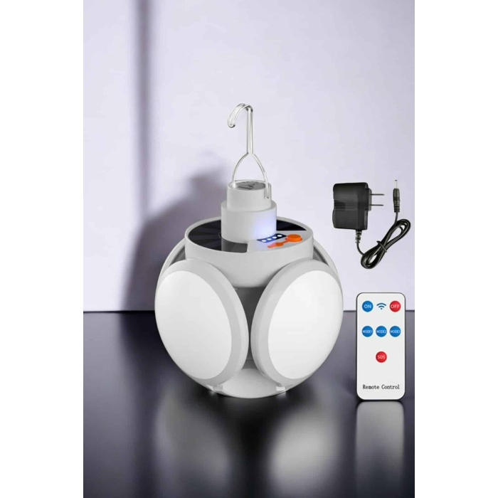 Güneş Enerjili Solar Aydınlatma Kamp Çadır Lambası Şarjlı Ampül Led Şarjlı El Feneri Işıldak - Lisinya