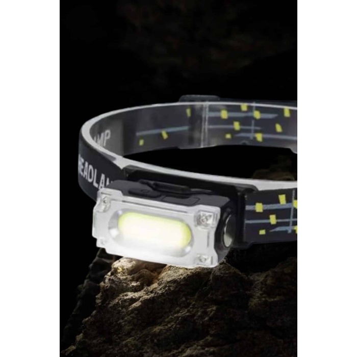 Beyaz Led Işık Sensörlü Kafa Lambası Lityum Batarya Led El Fenerli Şarjlı - Lisinya