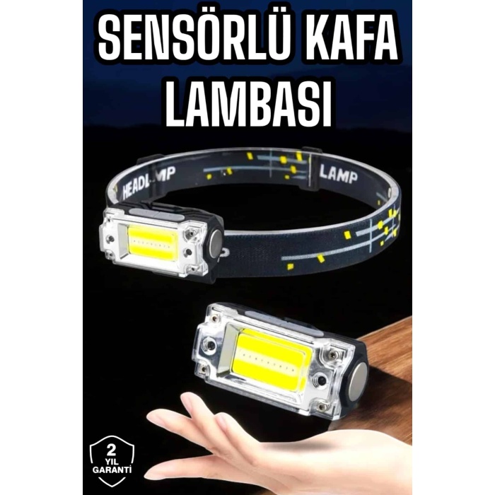 Kafa Lambası El Fenerli Kamp Lambası USB Şarjlı Esnek Lamba - Lisinya