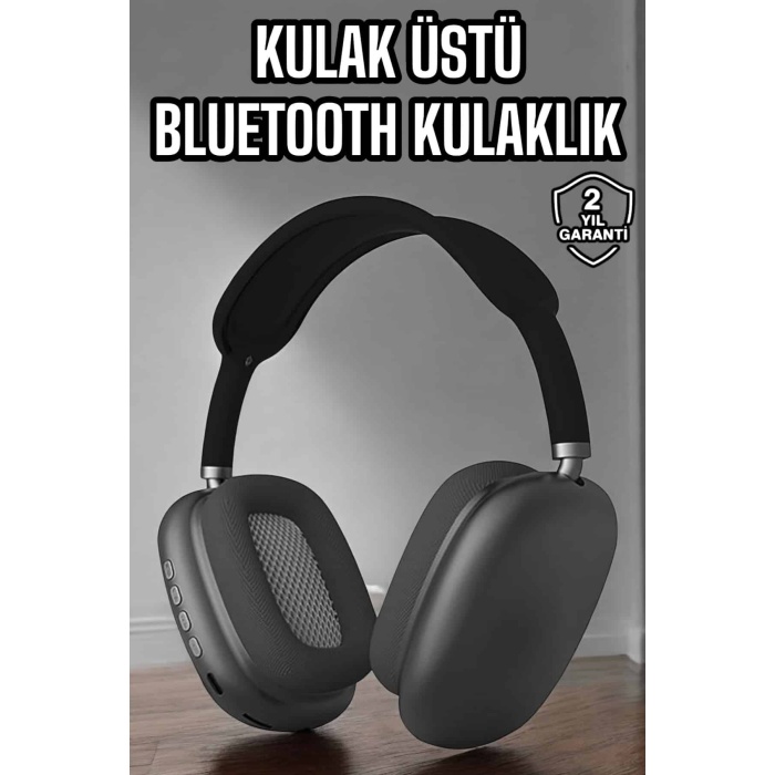 P9 Plus Hi-fi Ses Kalitesi Ayarlanabilir Mikrofonlu Bluetooth Kulaklık Siyah - Lisinya