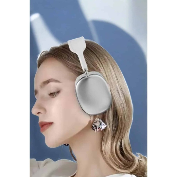 P9 Plus Kablosuz Kulak Üstü Bluetooth Kulaklık Beyaz Yüksek Ses Kaliteli - Lisinya