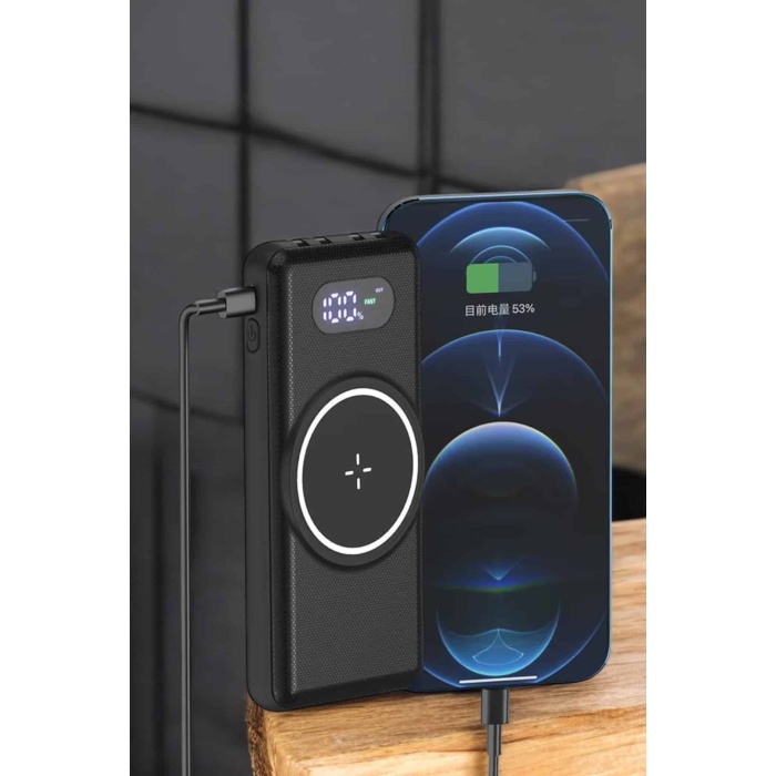 Hızlı Şarj Dijital Göstergeli Powerbankli Çoklu Şarj Özelliği - Lisinya