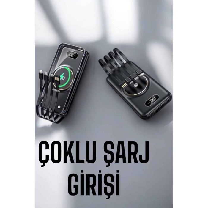 Hızlı Şarj Dijital Göstergeli Powerbankli Çoklu Şarj Özelliği - Lisinya