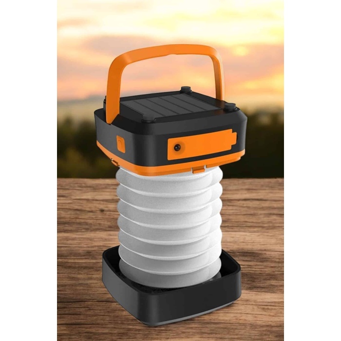 Güneş Enerjili Led Lamba Kamp Lambası Katlanabilir Lamba USB Şarjlı - Lisinya