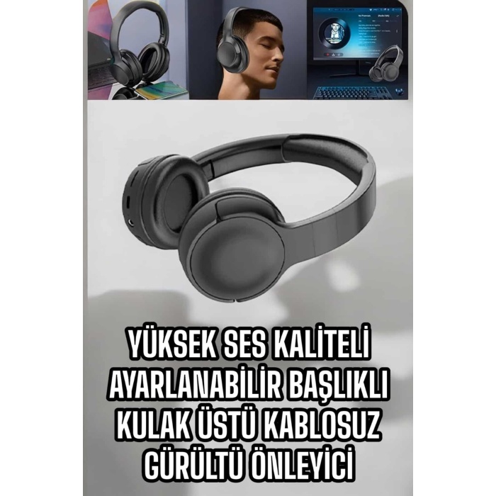 Kablosuz Bluetooth Kulaklık ANC/ENC Destekli Kulak Üstü Yüksek Ses Kaliteli - Lisinya