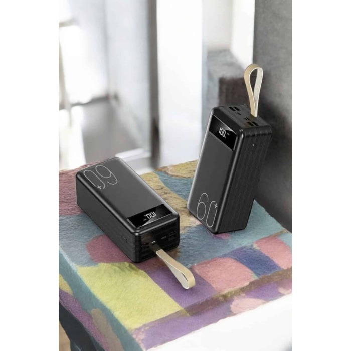 Powerbank 60.000 MAH 4 Portlu Uzun Şarj Süreli Dijital Göstergeli - Lisinya