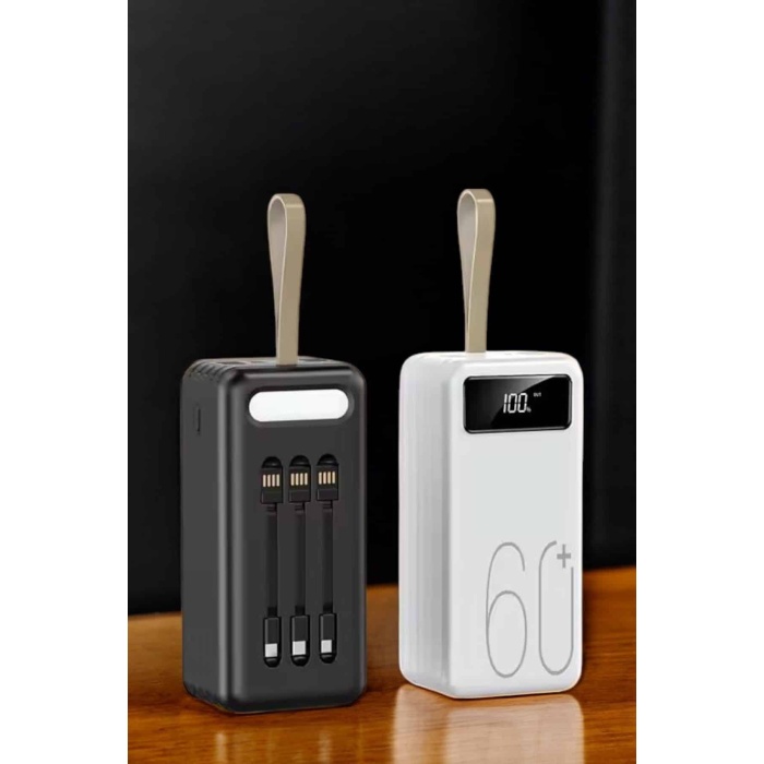 Powerbank 60.000 MAH Dijital Göstergeli 4 Portlu Taşınabilir - Lisinya