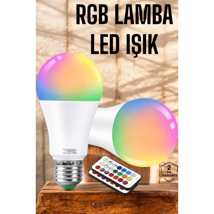 RGB Led Lamba Led Işık Ampul Renk Değiştirebilen 100 Watt - Lisinya