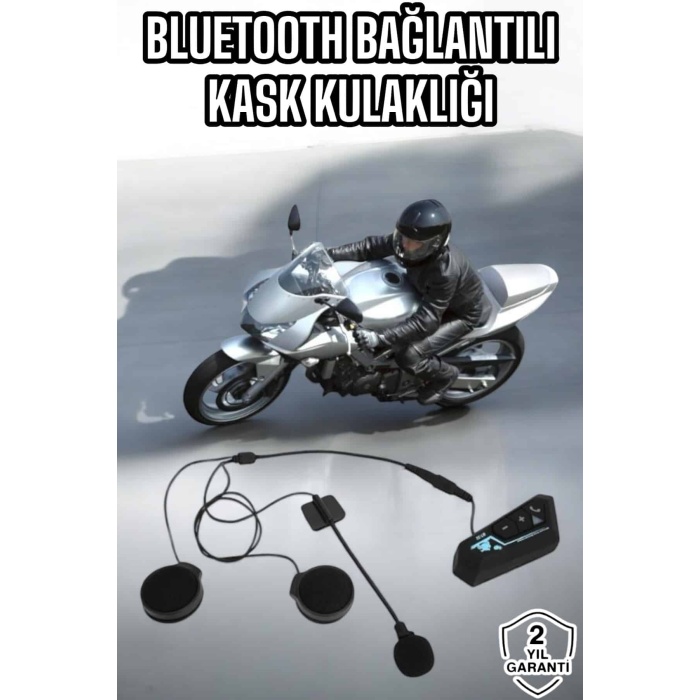 Kask Kulaklığı Motosiklet Intercom Interkom Dinleme Konuşma Özellikli Su Geçirmez - Lisinya