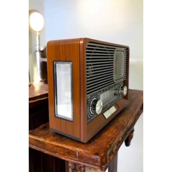 Ahşap Görünümlü Retro Bluetooth Radyo USB,AUX Ve SD Kart Girişli - Lisinya