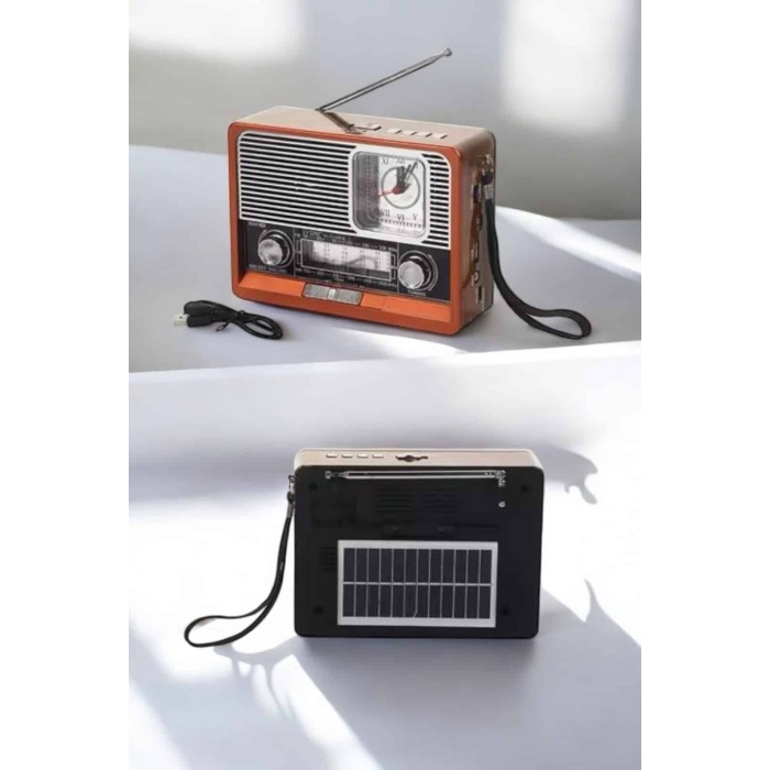 Ahşap Görünümlü Retro Bluetooth Radyo USB,AUX Ve SD Kart Girişli - Lisinya