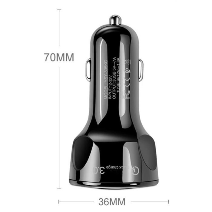 55w 3 Port Usb Araç İçin Telefon Şarj Cihazı 3 Girişli Çakmaklık Adaptör-31a Pd 20w Qc 30 ( Lisinya )