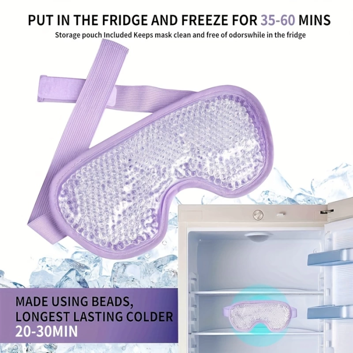 Sıcak Ve Soğuk Boncuklu Buz Jeli Terapi Göz Maskesi (Mor) ( Lisinya )