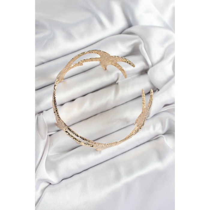 Pirinç Sıralı Deniz Yıldızı Model Gold Renk Kadın Pazu Bileklik - Lisinya